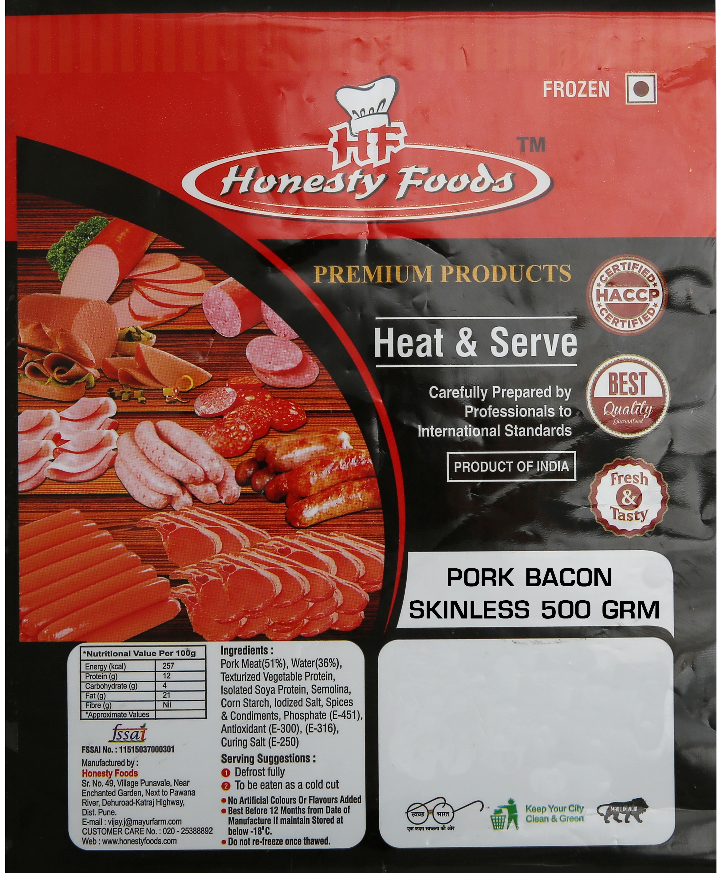 Pork Bacon Skinless